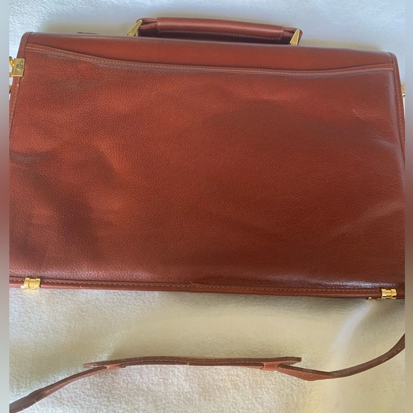 Vtg Ted Lapidus Leather File Attaché Bag Computer Laptop Briefcase Red NWT - Picture 11 of 16